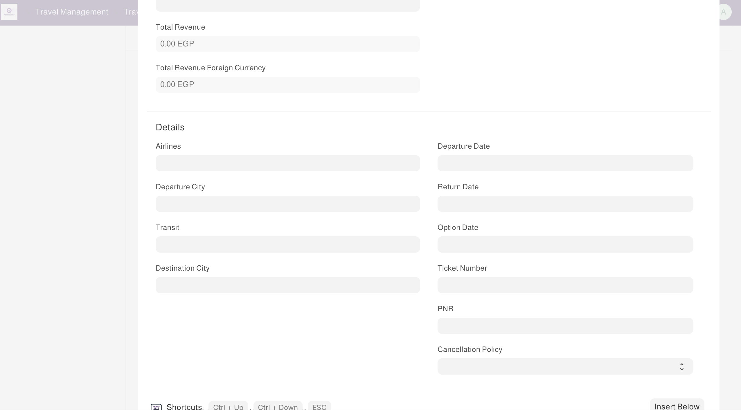 Travel Files Management details in Webbo Travel ERP