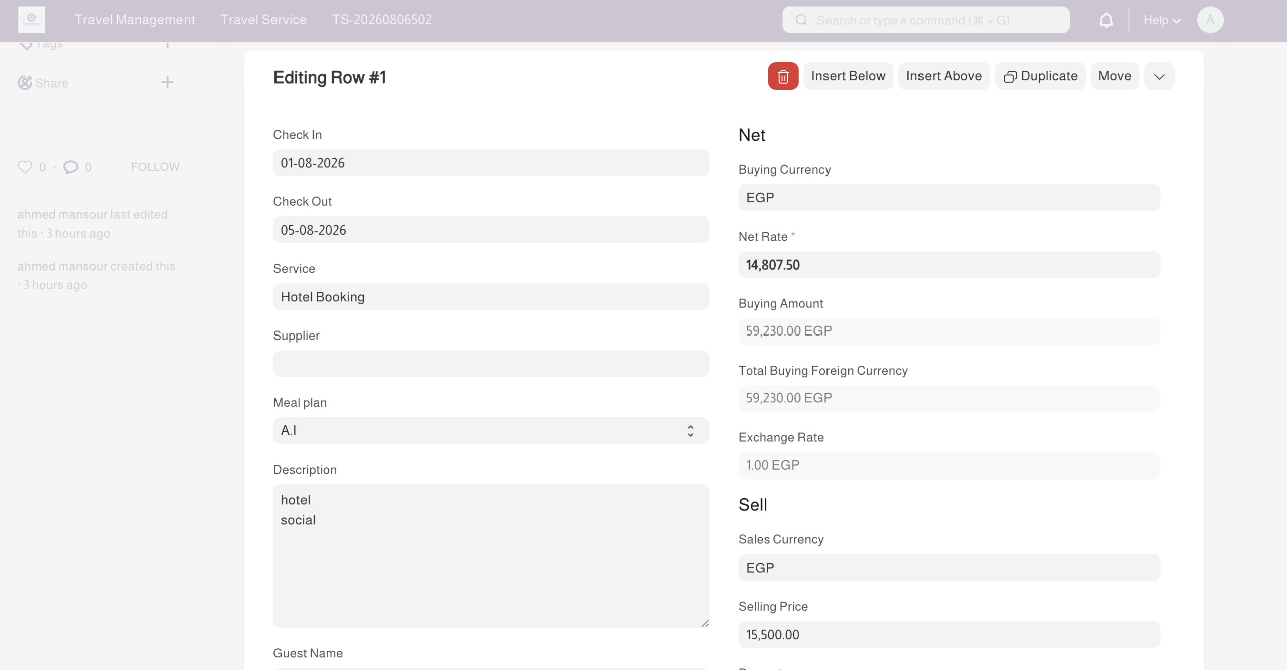 Travel Files Management screen in Webbo Travel ERP